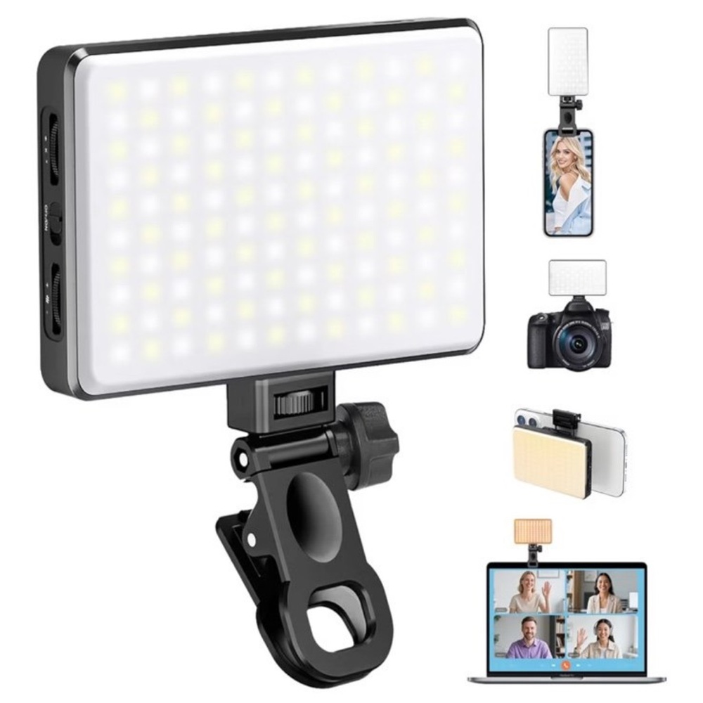 LED Video Light Panel for Cameras and Smartphones - Black